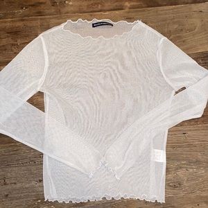 Brandy Melville Mesh Long Sleeve Top